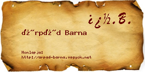 Árpád Barna névjegykártya